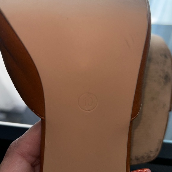 Cape Robbin Brown Faux Leather Square Toed Heels, Size 10 - Picture 4 of 5